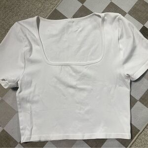 Chic White Square Neck Crop Top